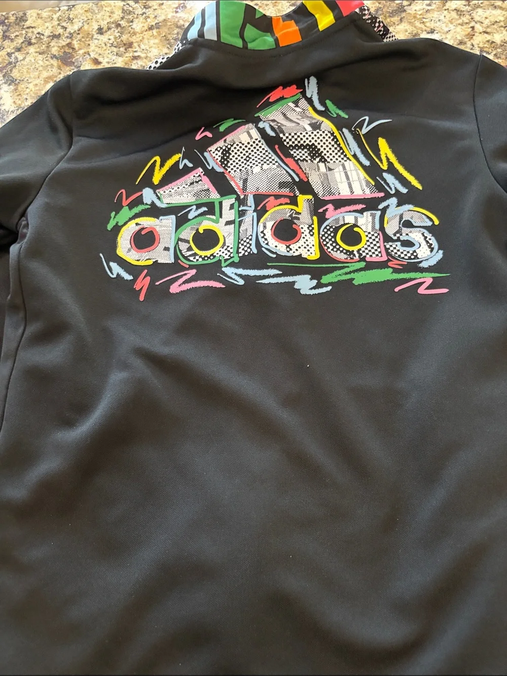 adidas Black Track Jacket and Pants with Neon Accent Panels